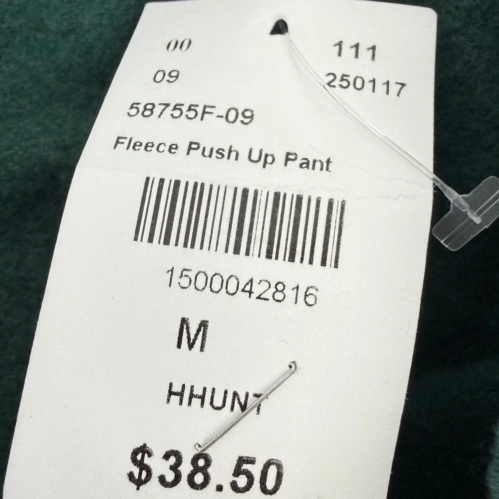 Firehouse Girl's NWT Hunter Green Fleece Push Up Pant M‎ Jogger Cozy Soft Lounge